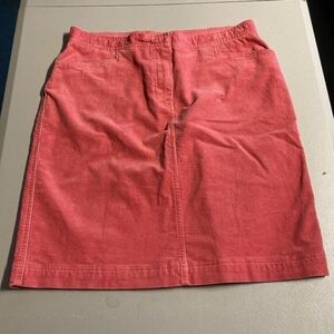 Jones Sport Stretch Pink Corduroy Knee Length Skirt Women's Size 12 Spring EUC